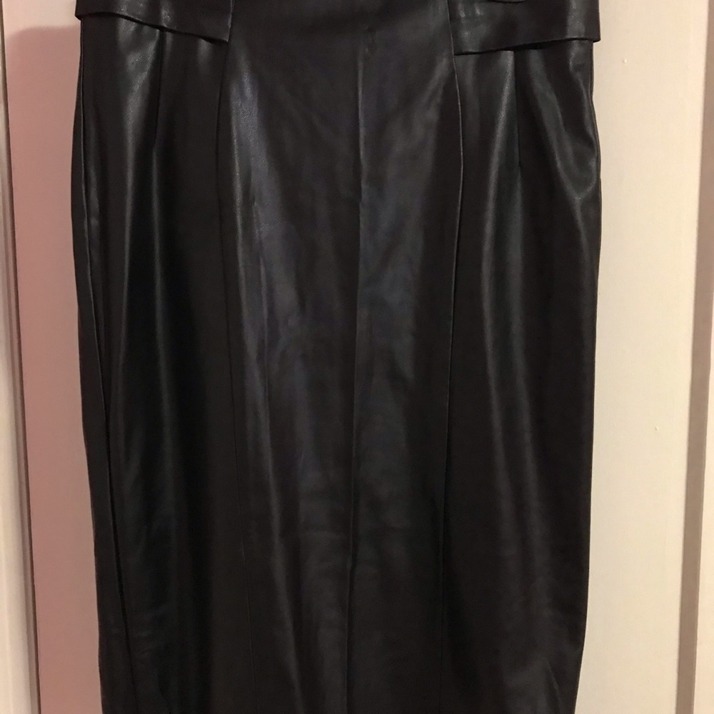 Black vegan leather skirt